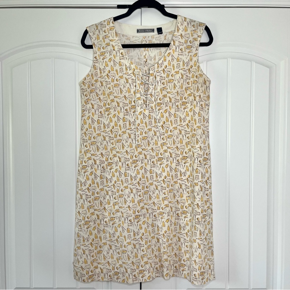 Dickie Walker Women’s Nautical Boat Marine Sleeveless Shift Dress Size Medium
